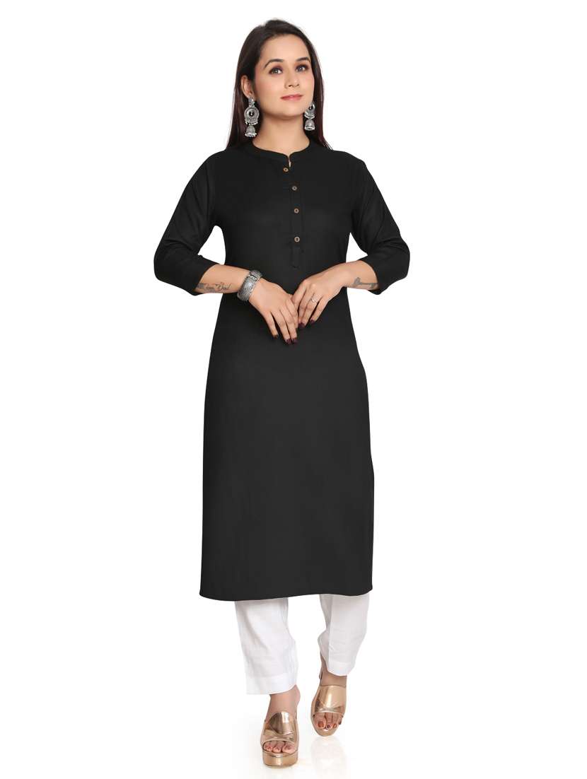solid straight long kurta - 19919863 - Zoom Image - 0