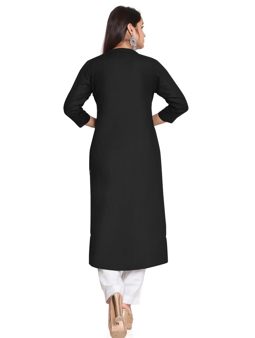 solid straight long kurta - 19919863 - Standard Image - 3