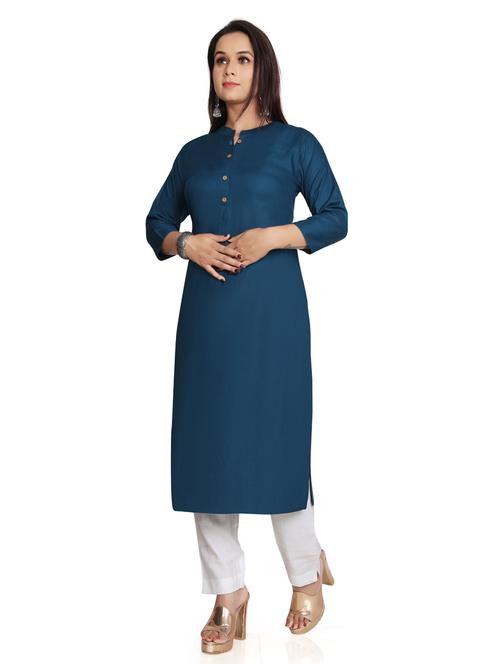 solid straight long kurta - 19919866 - Standard Image - 0