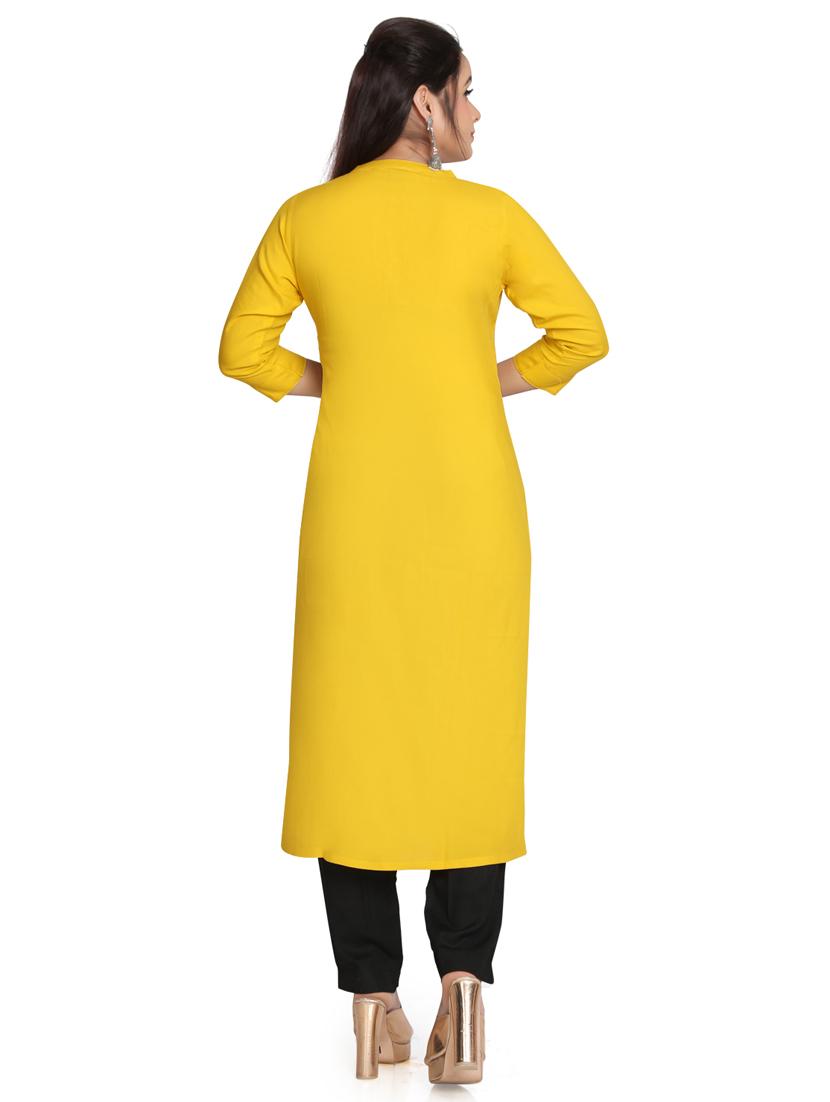 solid straight long kurta - 19919867 - Standard Image - 3