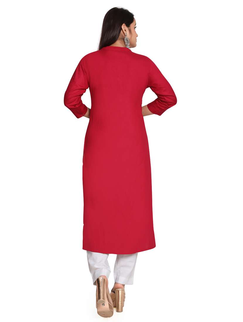 solid straight long kurta  - 19919869 -  Standard Image - 3