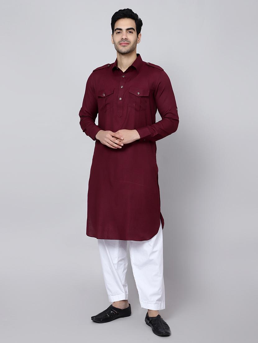 SKAVIJ Men's Tunic Cotton Kurta Pajama Set India | Ubuy