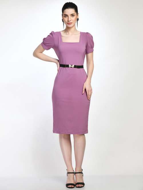 square neck solid bodycon dress - 19921706 - Standard Image - 0