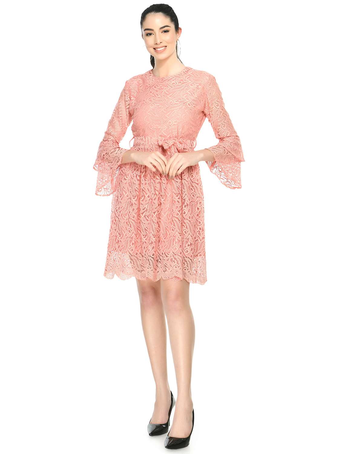 self design fit & flared dress - 19921717 - Zoom Image - 0