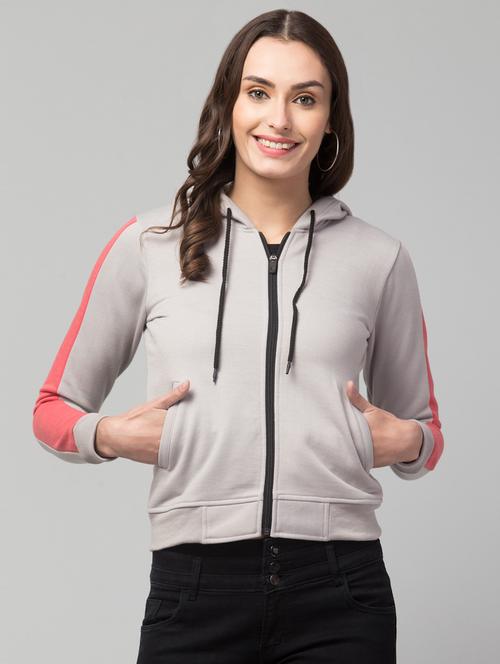 hooded neck solid sweatshirt - 19921861 -  Standard Image - 0