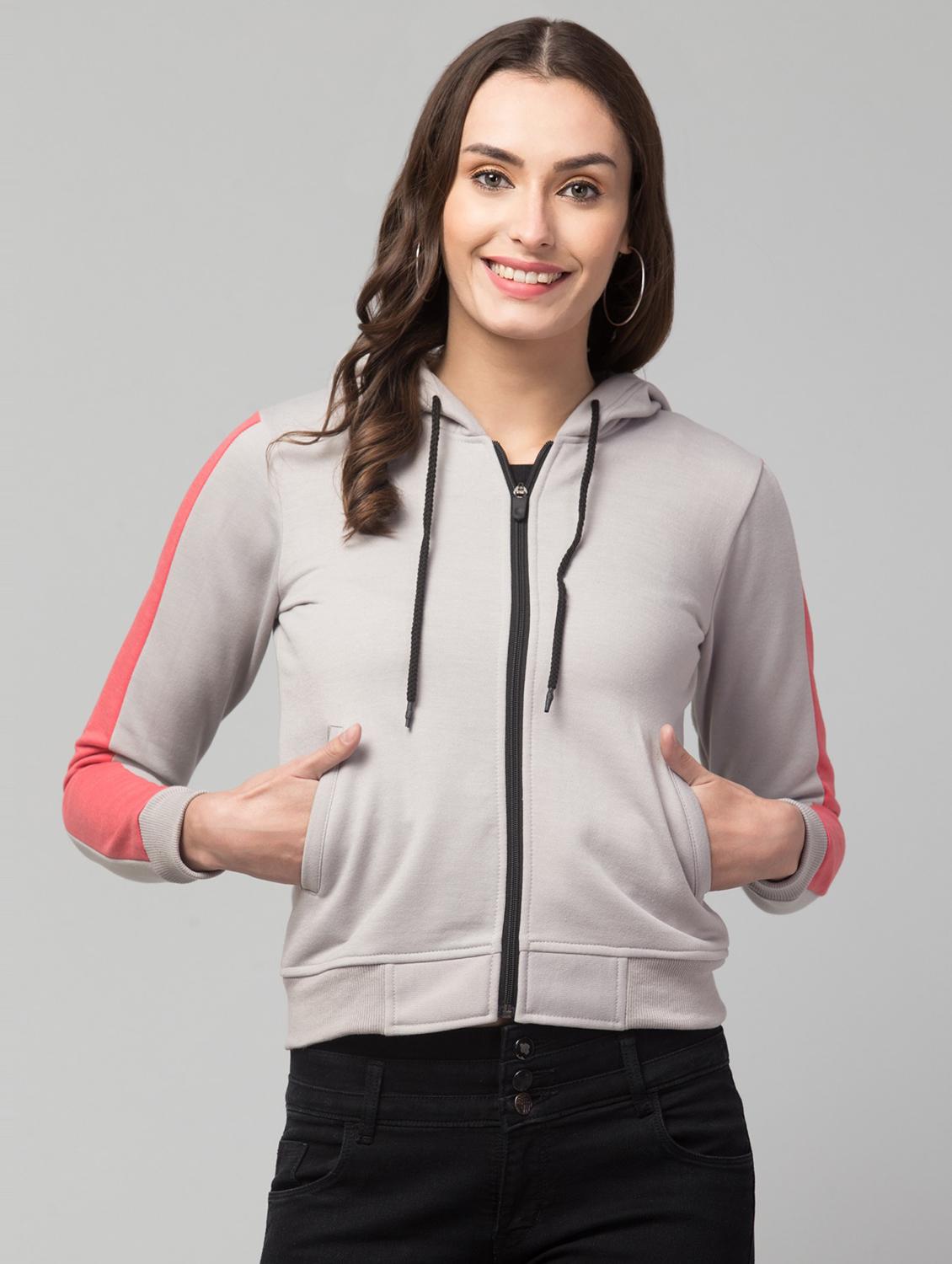 hooded neck solid sweatshirt - 19921861 -  Zoom Image - 0