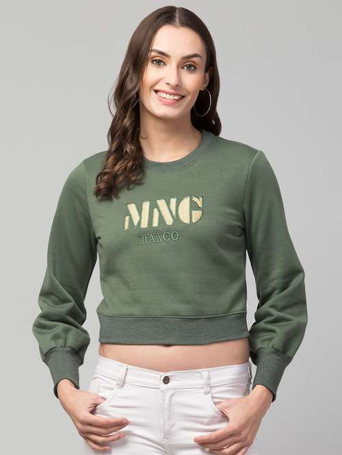 green solid regular sweatshirt - 19921878 - Standard Image - 0