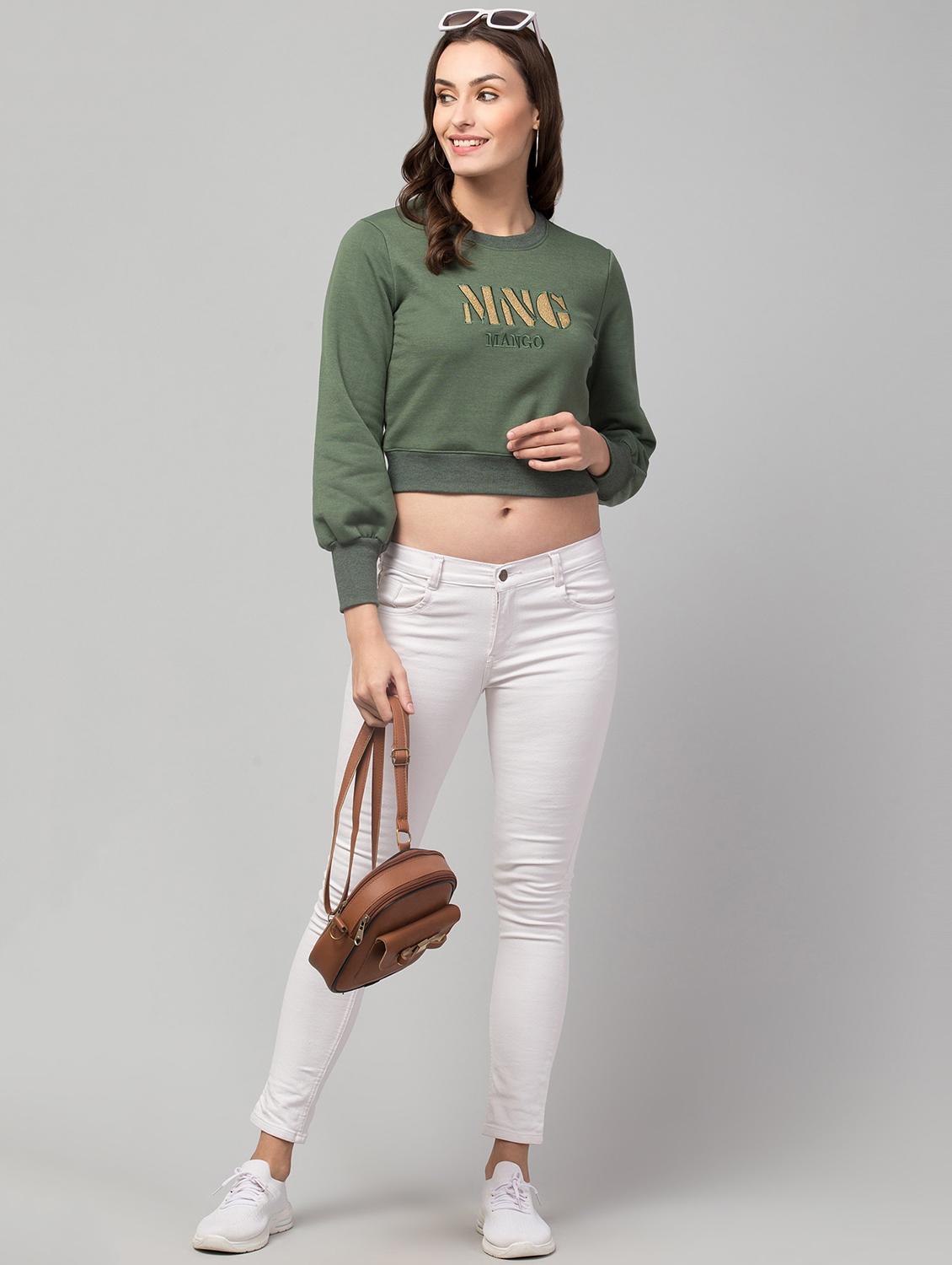green solid regular sweatshirt - 19921878 - Standard Image - 3
