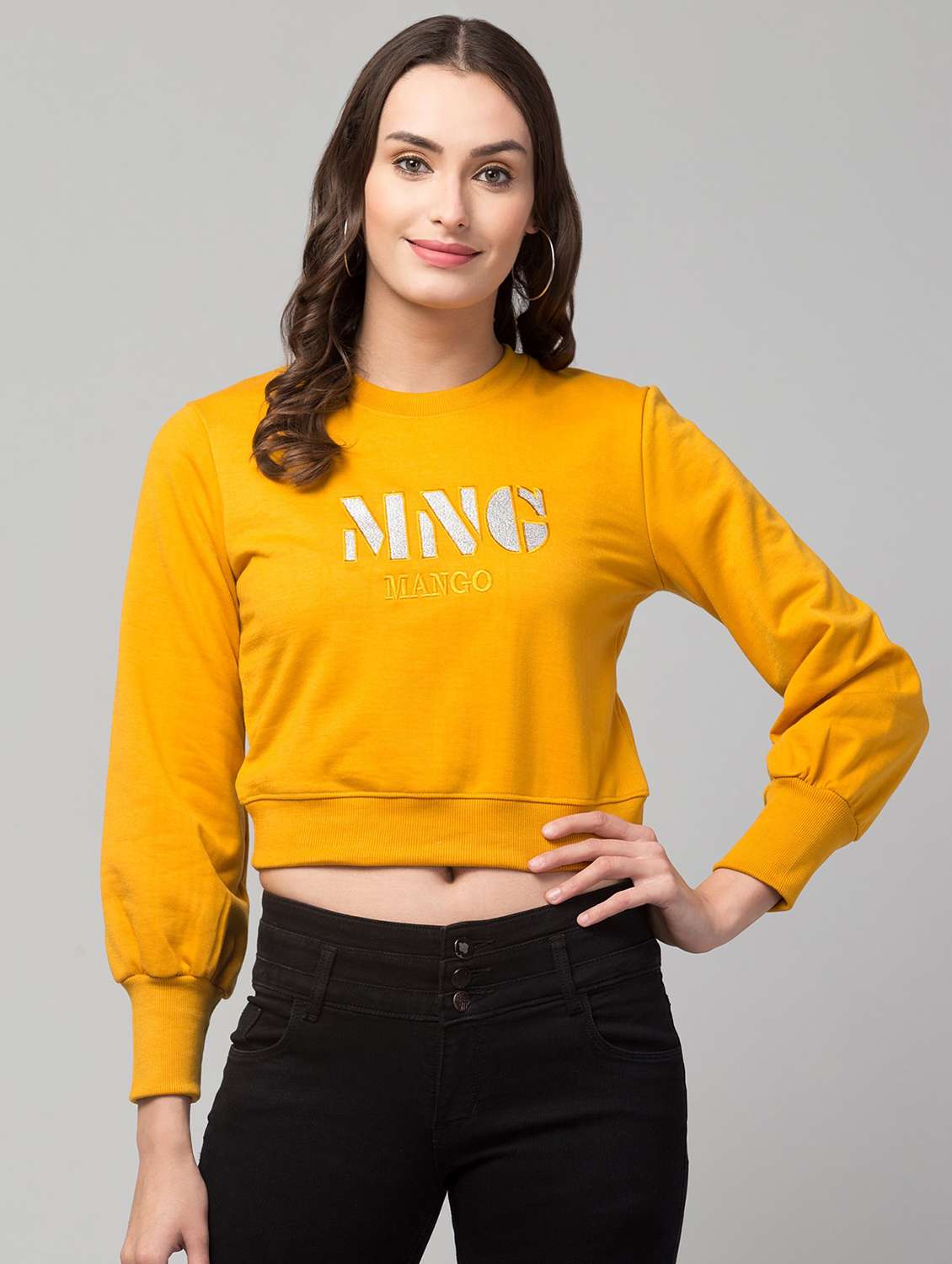 yellow solid regular sweatshirt - 19921883 - Zoom Image - 0