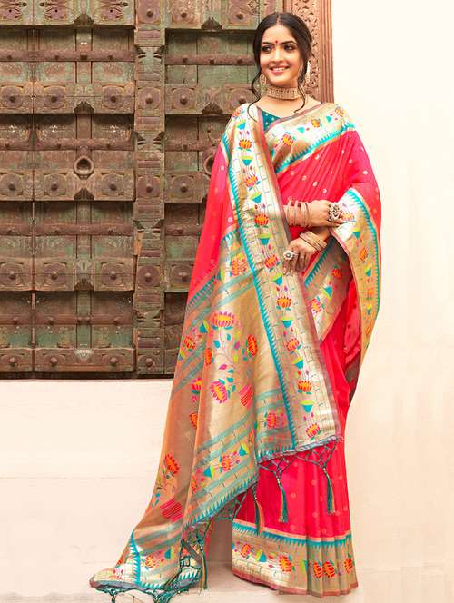 women's self design pink colored saree with blouse - 19925434 -  Standard Image - 0