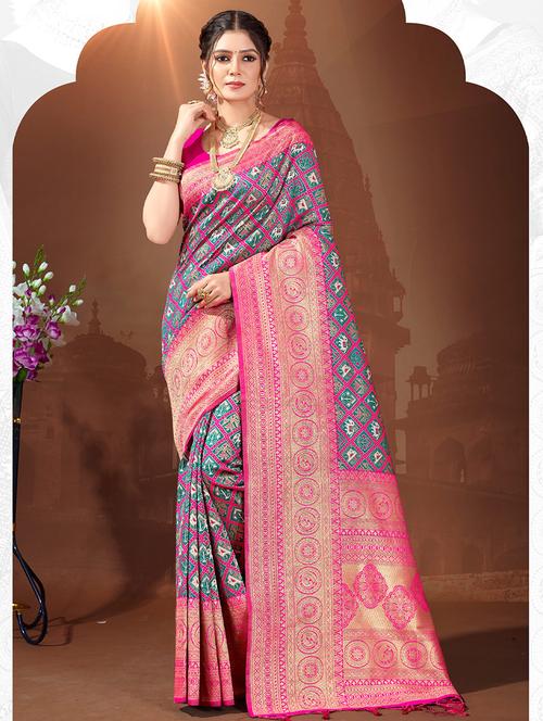 women's self design pink colored saree with blouse - 19925472 - Standard Image - 0