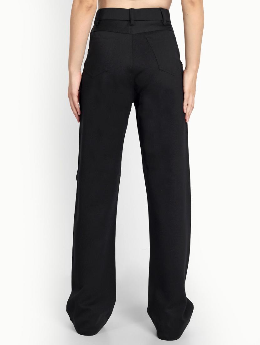 black flat front full length trouser - 19925548 - Standard Image - 3