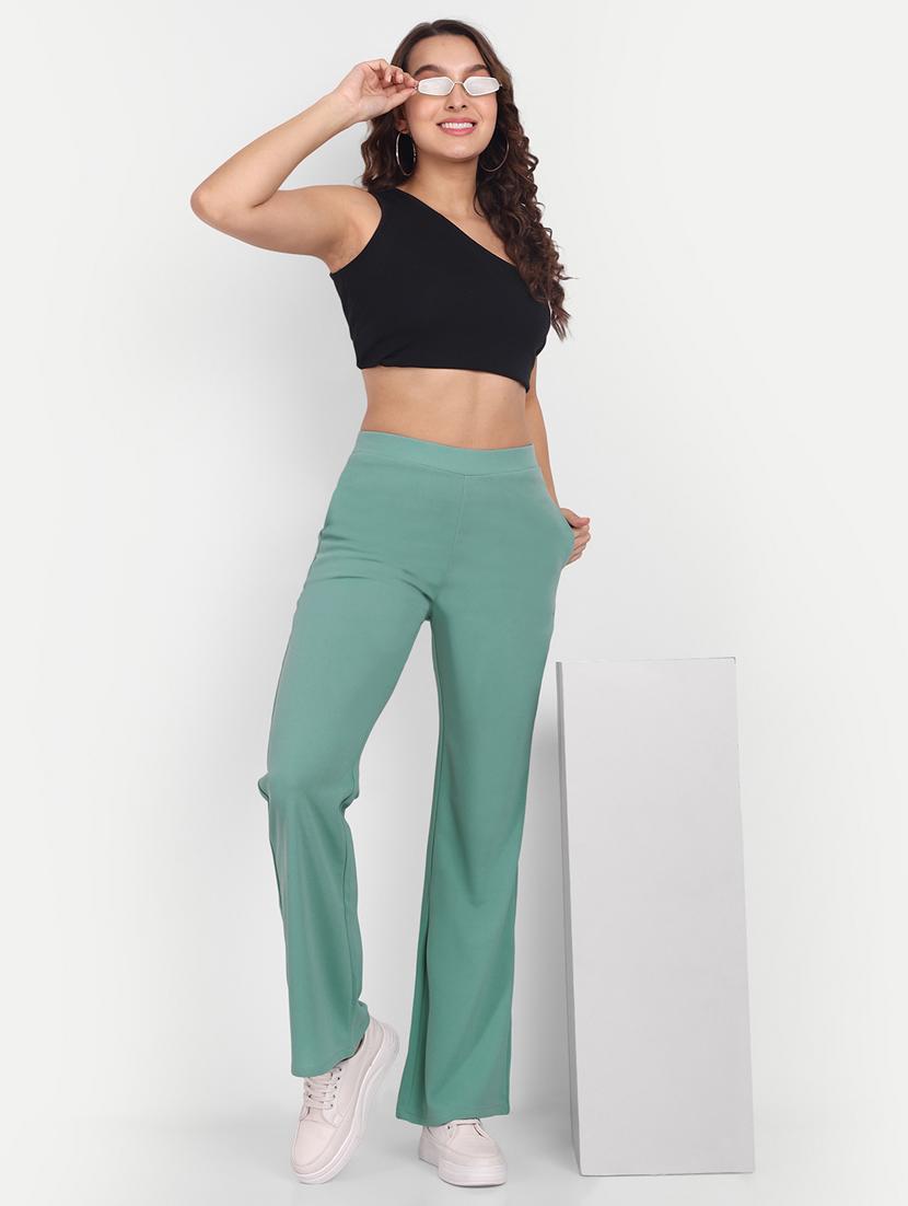 green flat front full length trouser - 19925577 - Standard Image - 3