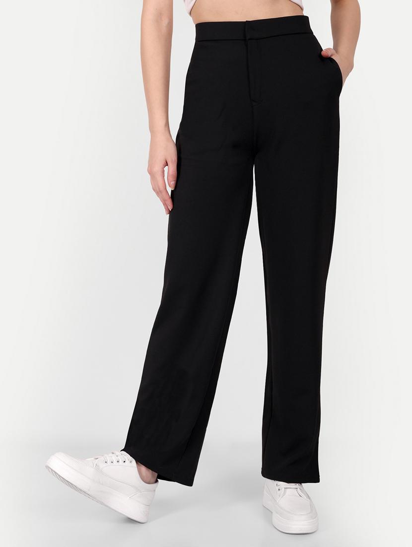 black flat front full length trouser - 19925582 - Zoom Image - 0