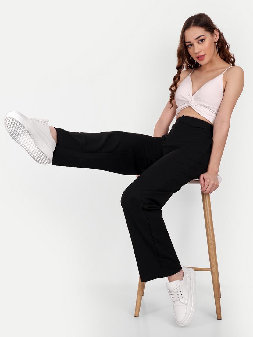 black flat front full length trouser - 19925582 - Standard Image - 3