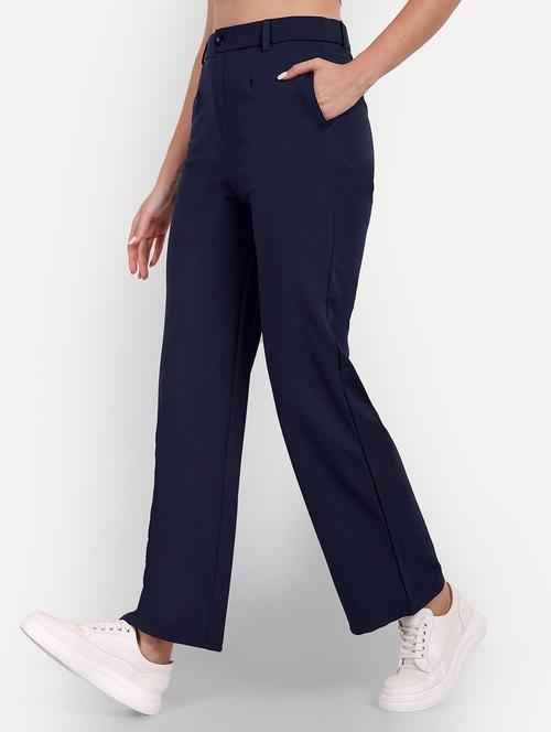 blue flat front full length trouser - 19925594 - Standard Image - 0