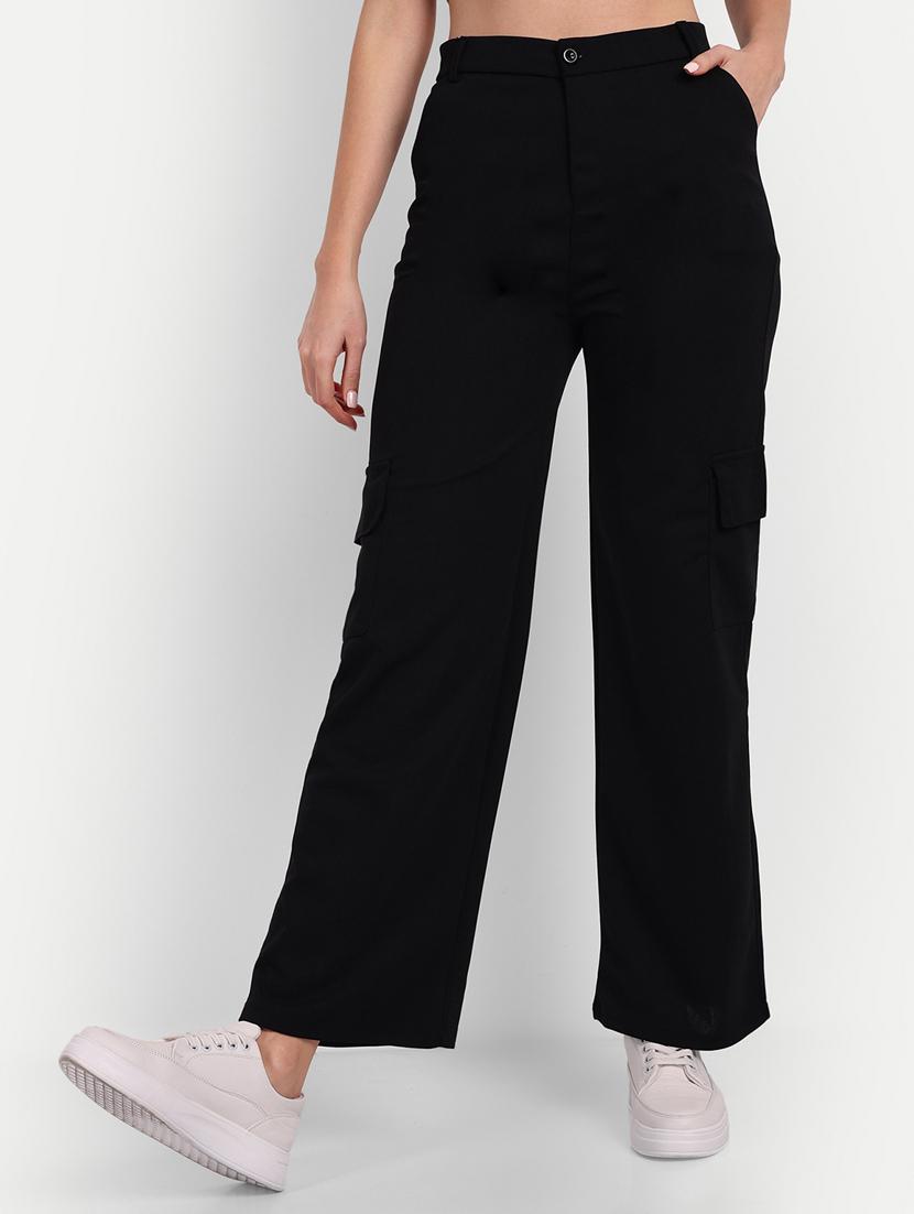 black solid cargo trouser - 19925596 - Zoom Image - 0