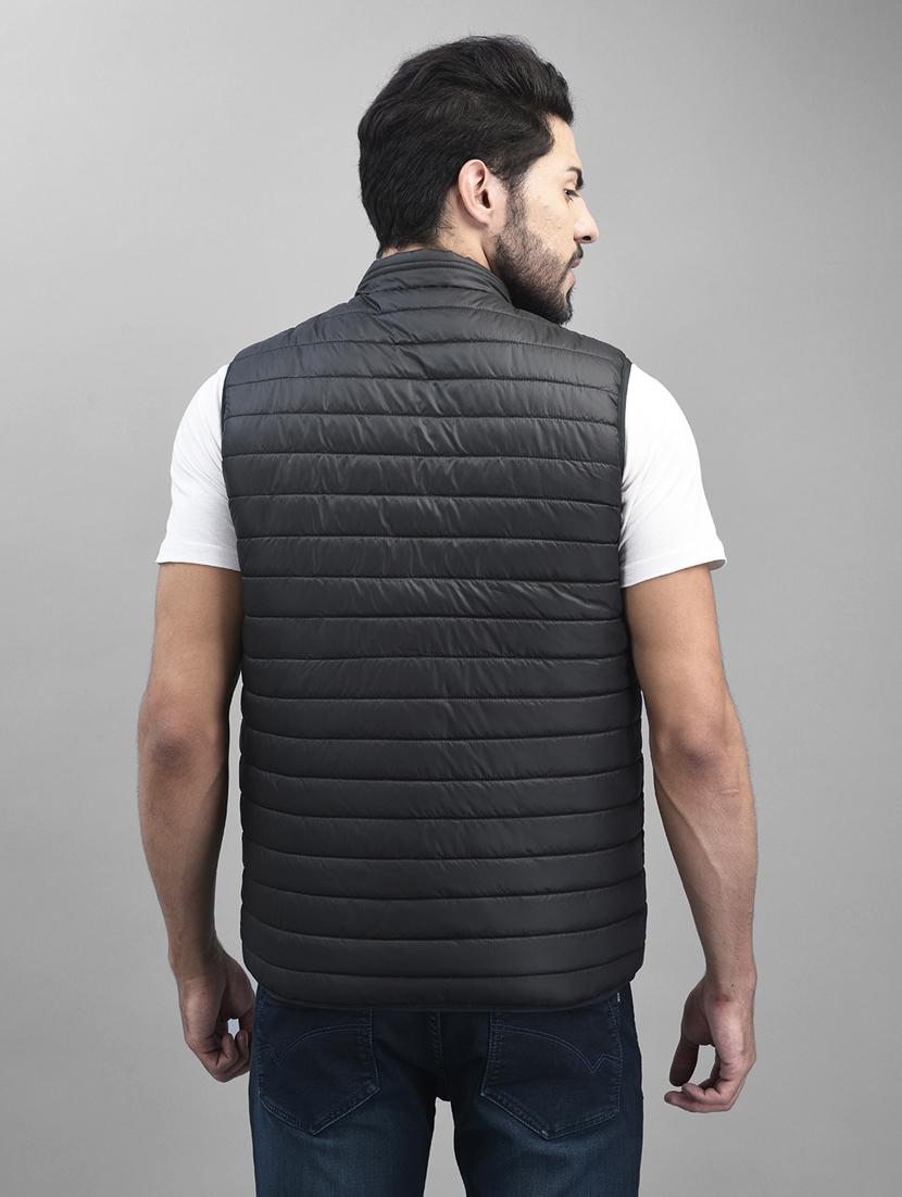 men solid sleeveless quilted jacket - 19925677 - Standard Image - 3