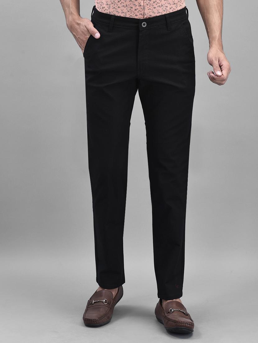 black solid chinos casual trouser - 19925693 - Zoom Image - 0