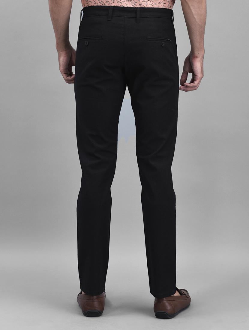 black solid chinos casual trouser - 19925693 - Standard Image - 3