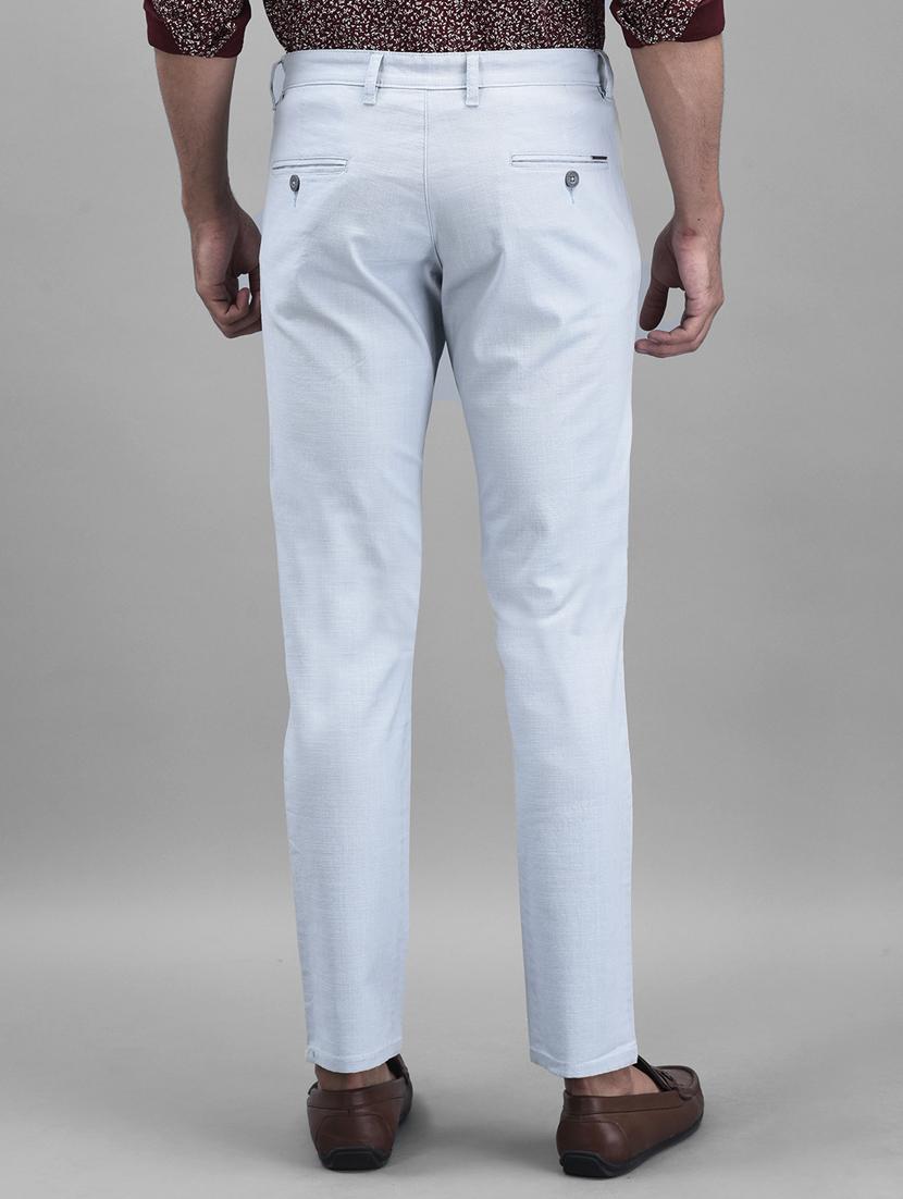 light blue solid chinos casual trouser - 19925697 - Standard Image - 3