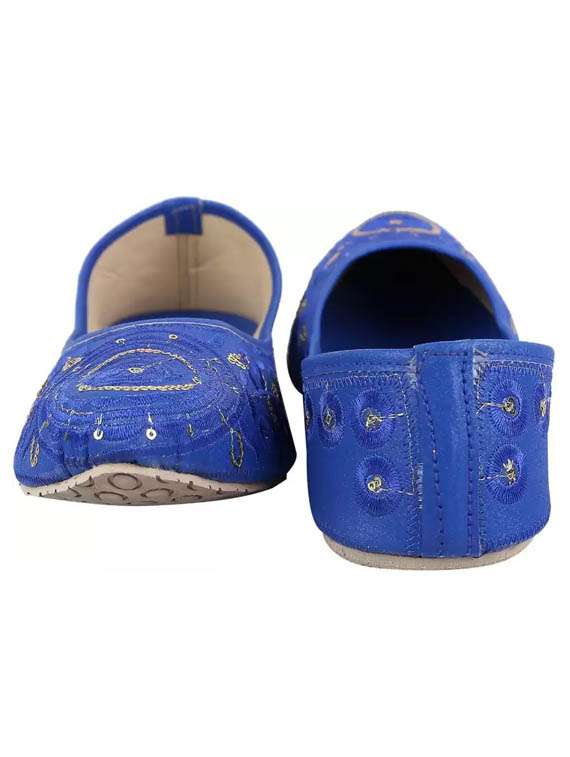 blue embroidered slip on jutis & mojari - 19925735 -  Standard Image - 3