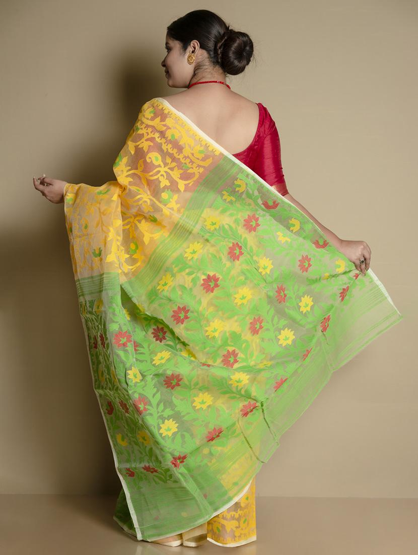 women self design jamdani saree with blouse - 19925798 - Standard Image - 3