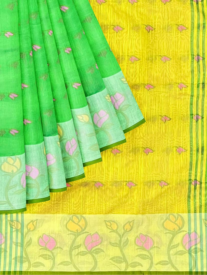 women's printed green colored saree with blouse - 19925980 - Standard Image - 3