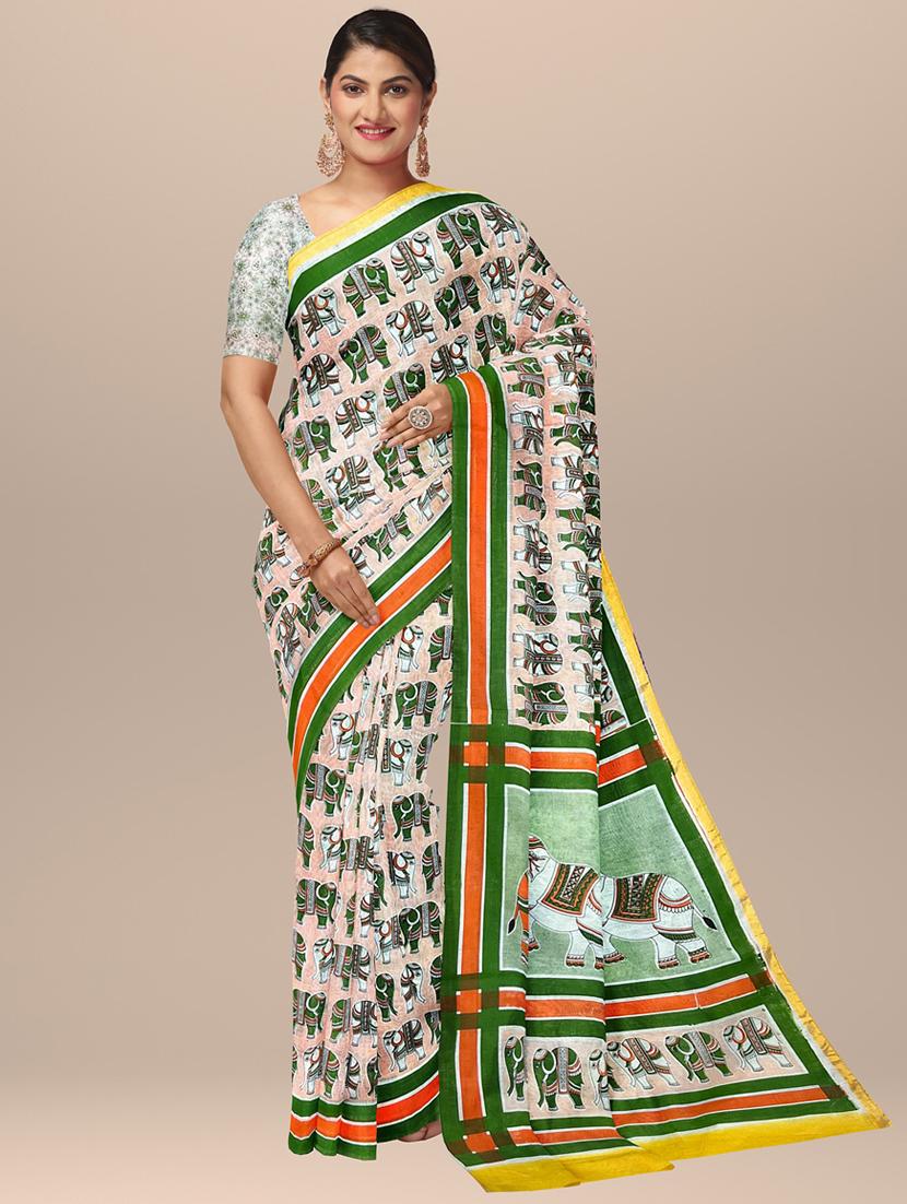 women printed saree with blouse - 19926001 -  Zoom Image - 0