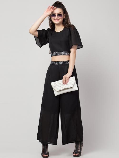 self design top with palazzo set - 19926672 - Standard Image - 0