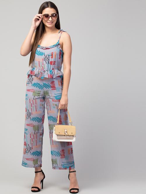 printed full length jumpsuit - 19926677 - Standard Image - 0
