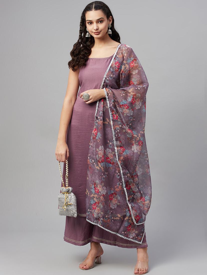 gota work kurta palazzo set - 19927673 -  Zoom Image - 0