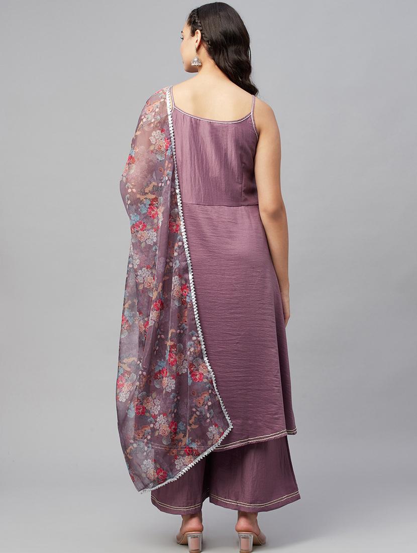 gota work kurta palazzo set - 19927673 - Standard Image - 3