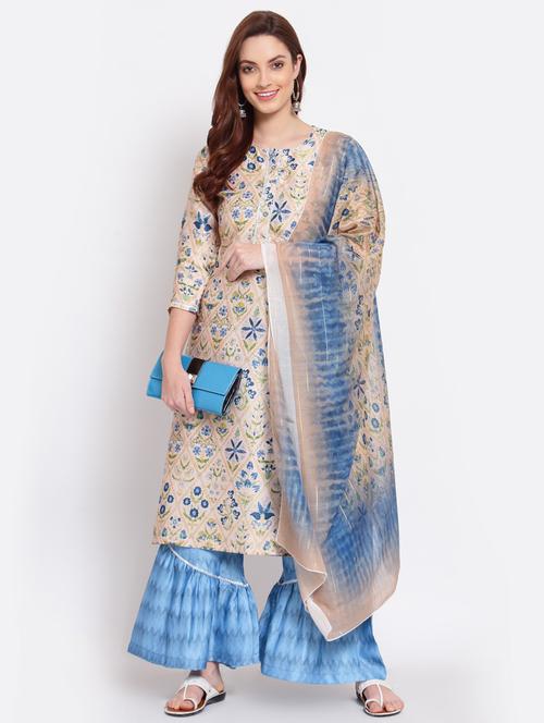 printed kurta palazzo set - 19927904 - Standard Image - 0