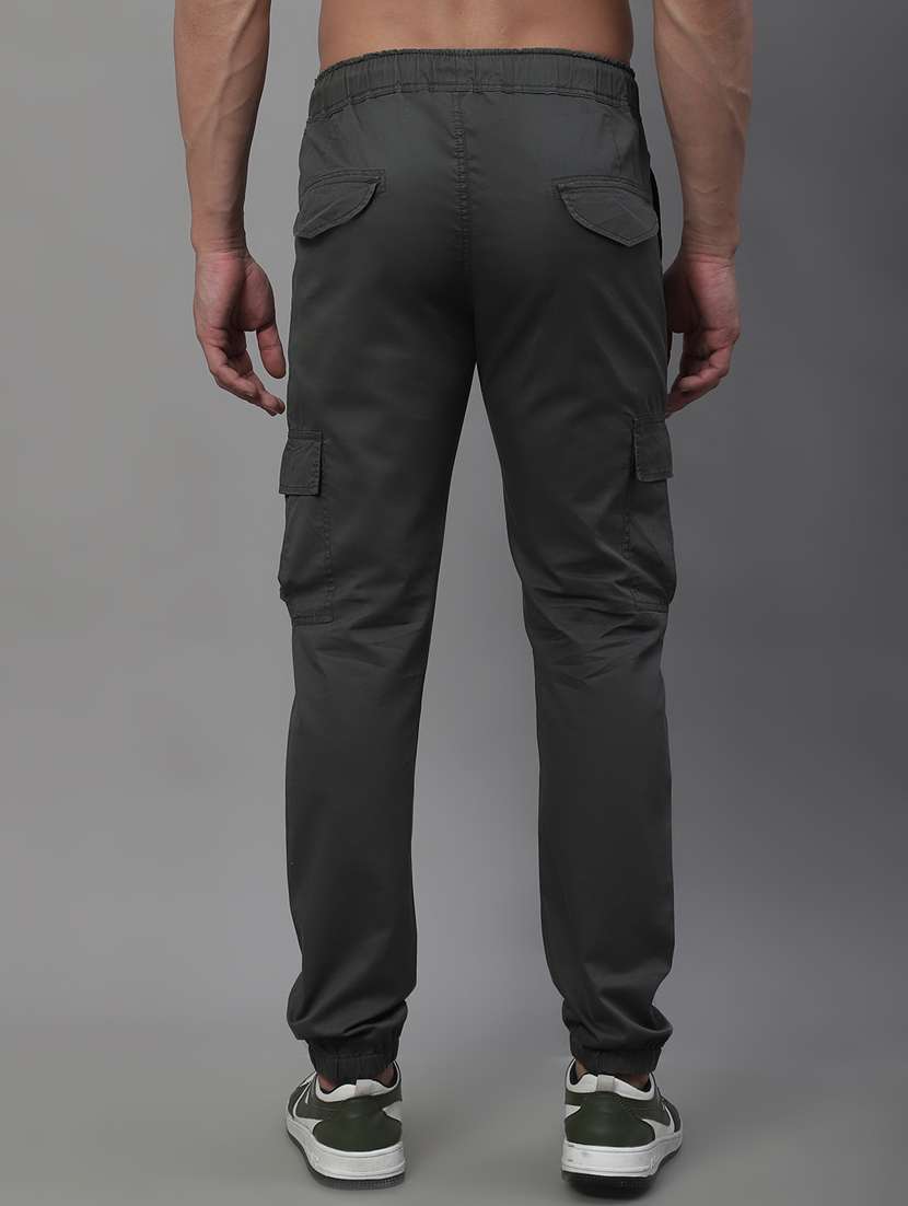 grey solid mid rise cargo pants - 19927913 - Standard Image - 3
