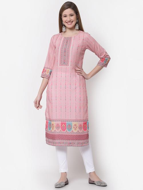 printed cotton straight kurta - 19937859 - Standard Image - 0