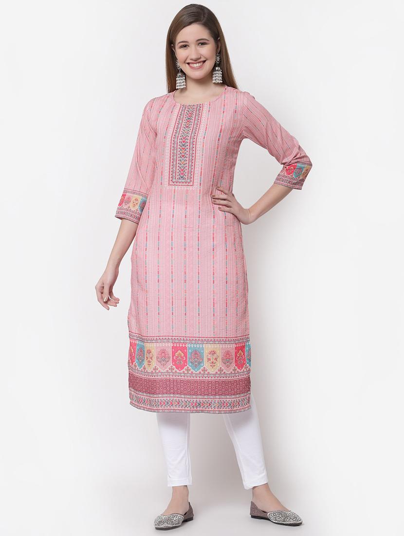 printed cotton straight kurta - 19937859 - Zoom Image - 0