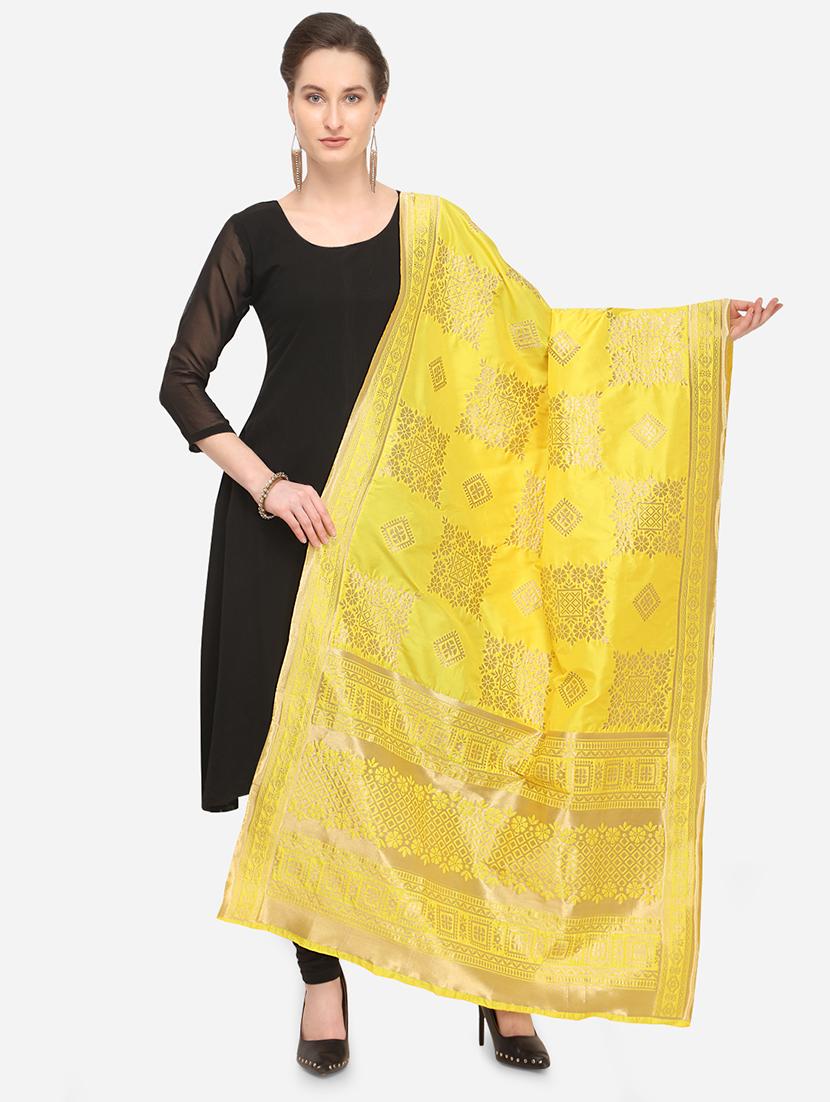 yellow art silk dupatta - 19938086 -  Zoom Image - 0