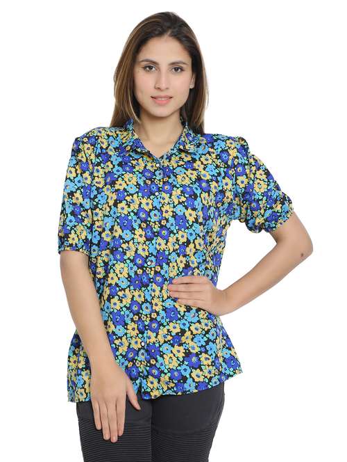 multi colored cotton blend regular shirt - 19938161 - Standard Image - 0