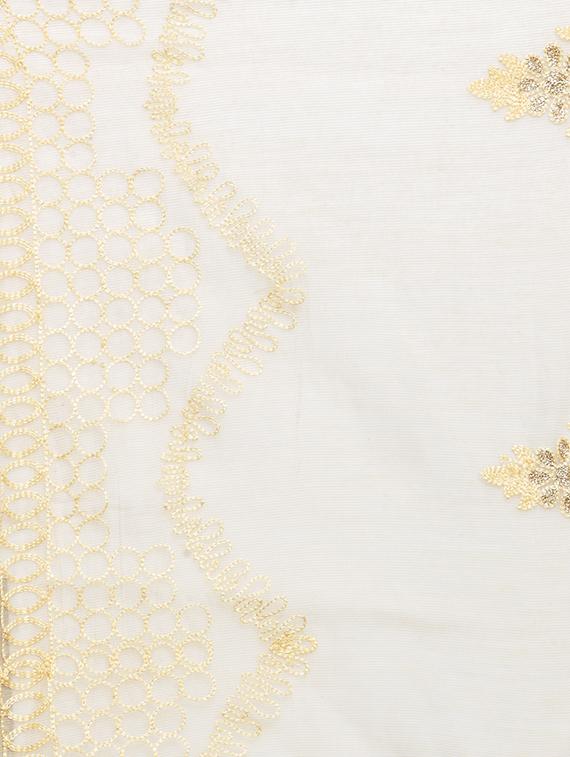 cream self designed embroidered dupatta - 19938503 - Standard Image - 3