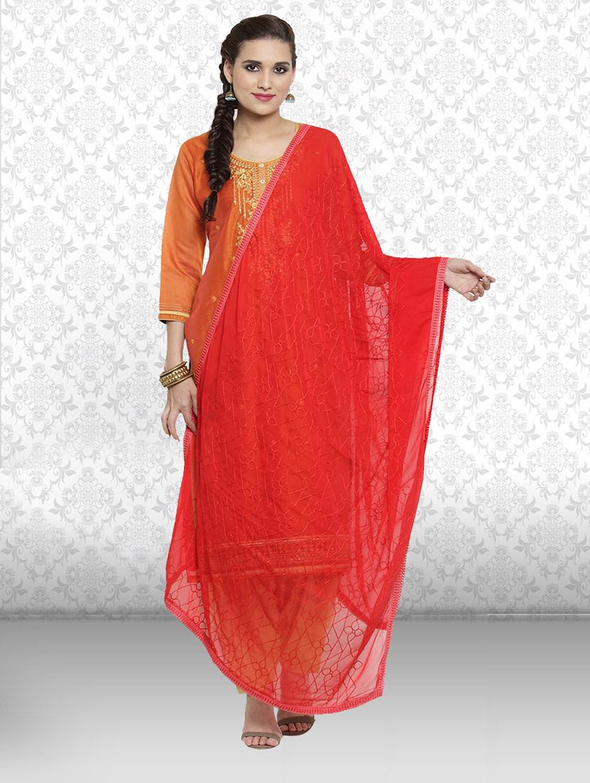 red nazneen dupatta - 19938514 - Zoom Image - 0