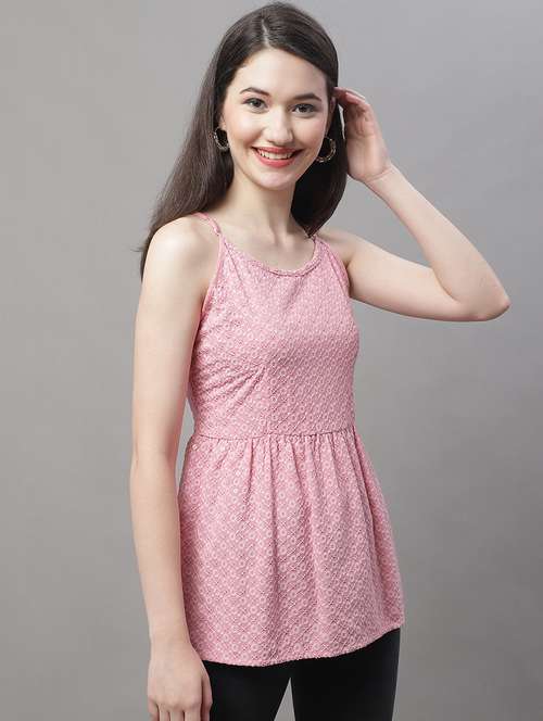 self designed sequin work shoulder strap peplum top - 19938696 -  Standard Image - 0