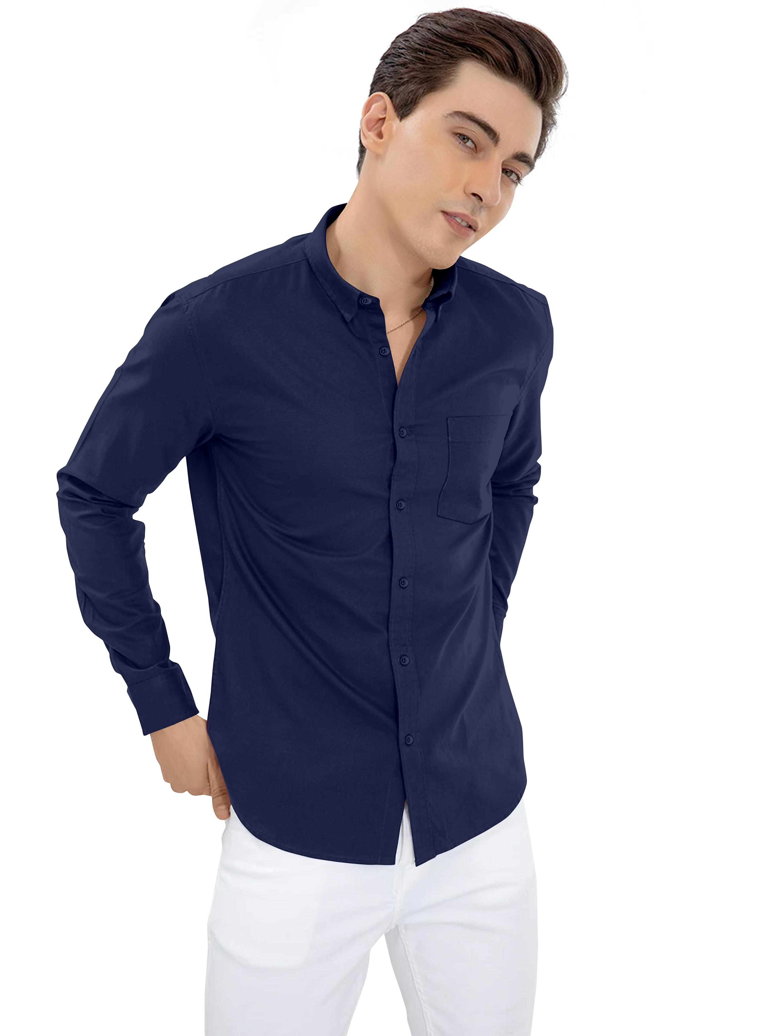 mens solid casual shirt - 19938751 - Standard Image - 3