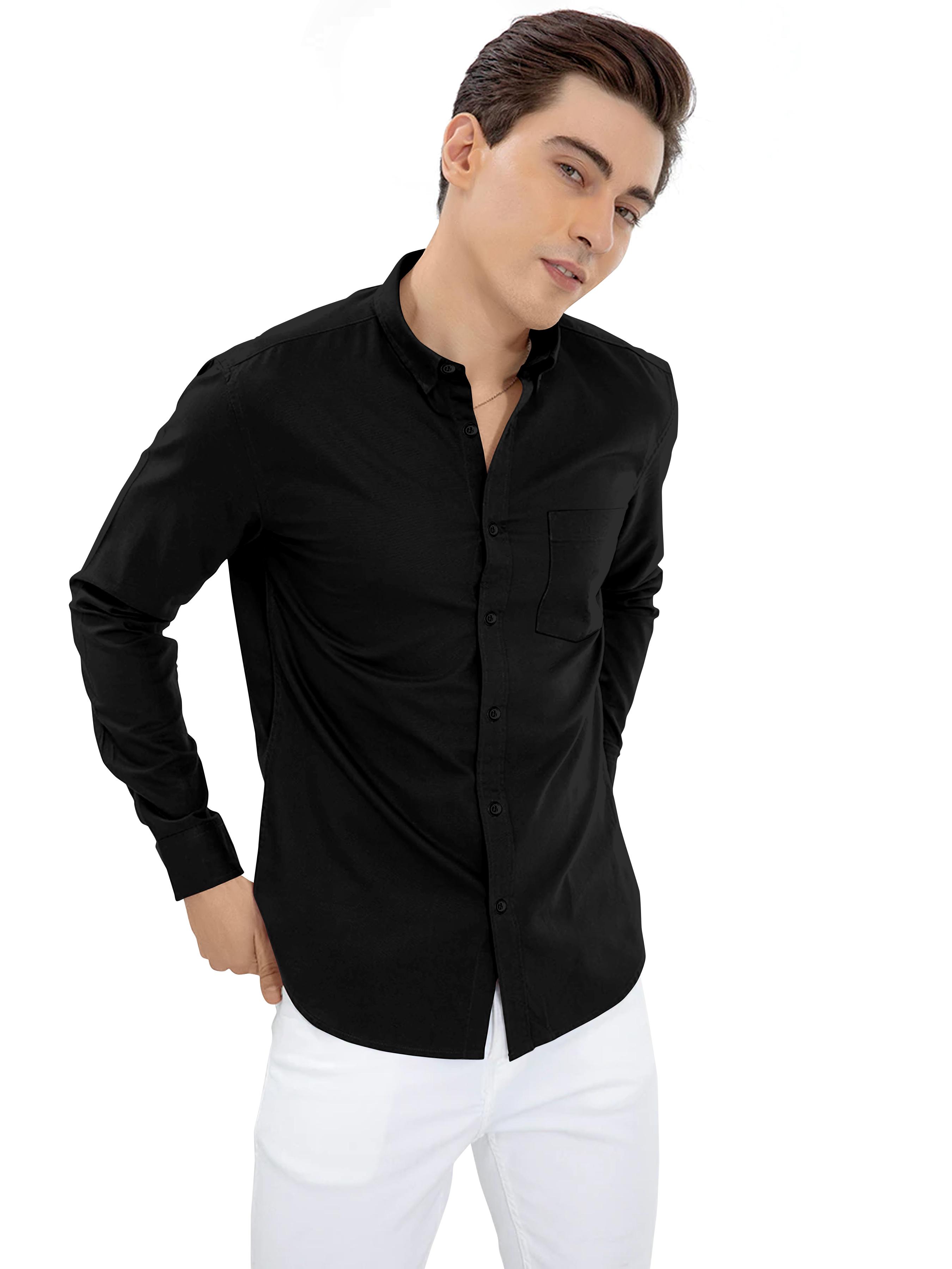 mens solid casual shirt - 19938752 - Standard Image - 3