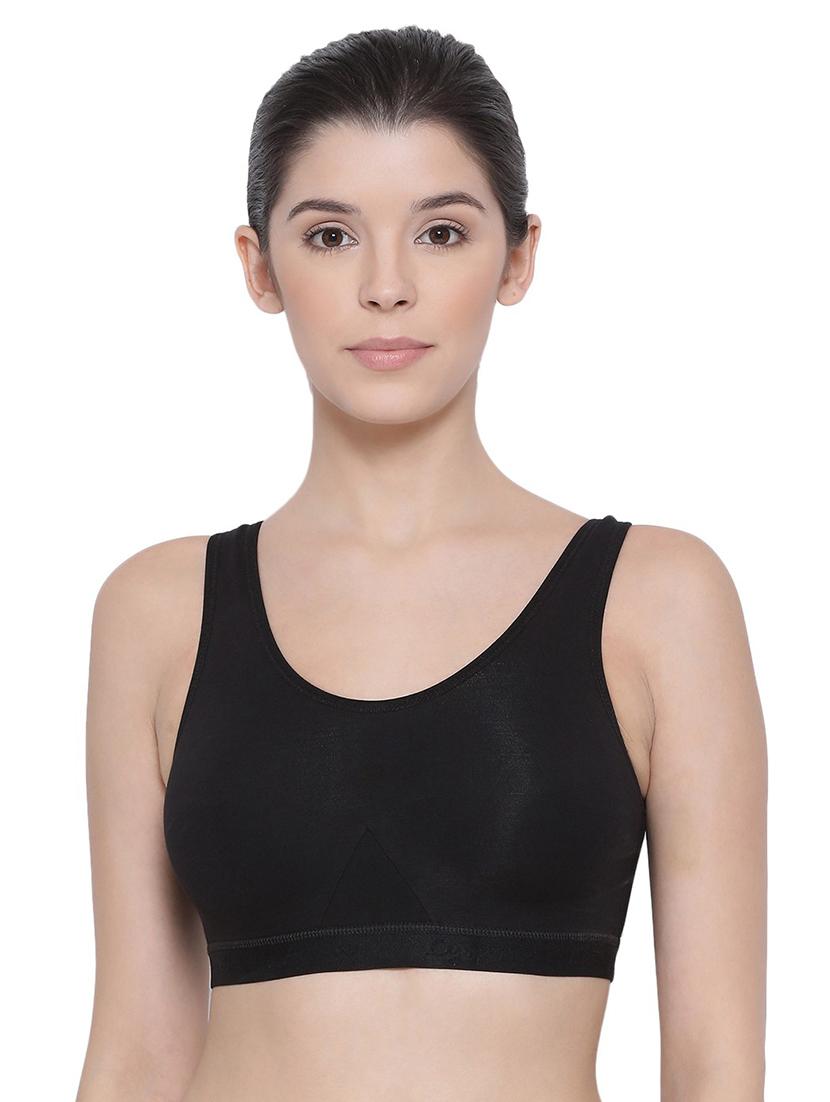 black cotton blend sports bra - 19938850 -  Zoom Image - 0