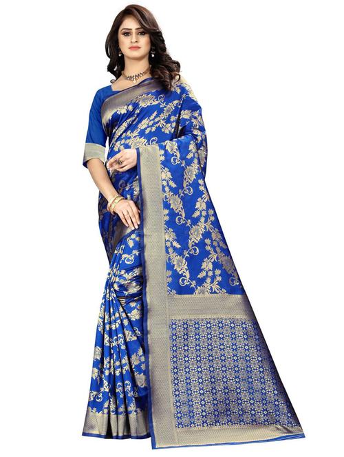 blue kanjivaram saree - 19941449 -  Standard Image - 0
