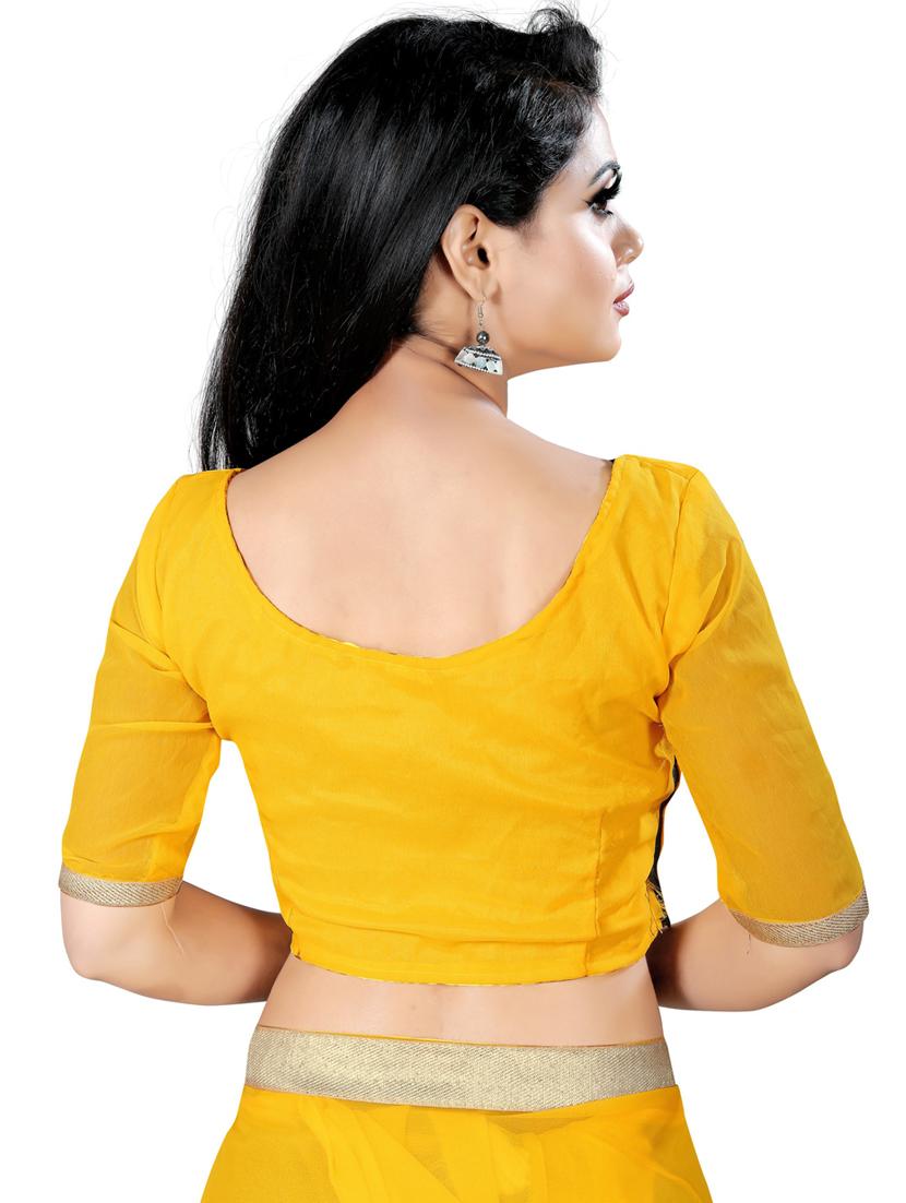 ruffle detailed solid saree - 19941564 - Standard Image - 3