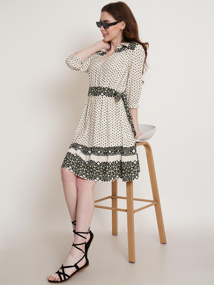 women's fit & flare typography dress - 19941654 - Standard Image - 5