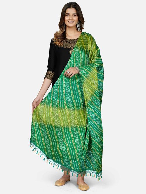 green silk dupatta - 19942587 -  Standard Image - 0