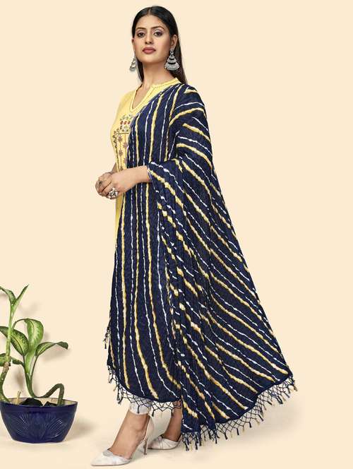 navy silk dupatta - 19942594 - Standard Image - 0